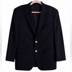 Ralph Lauren Men’s Classic Lined Navy Blazer Gold Buttons 40R – 100% Virgin Wool